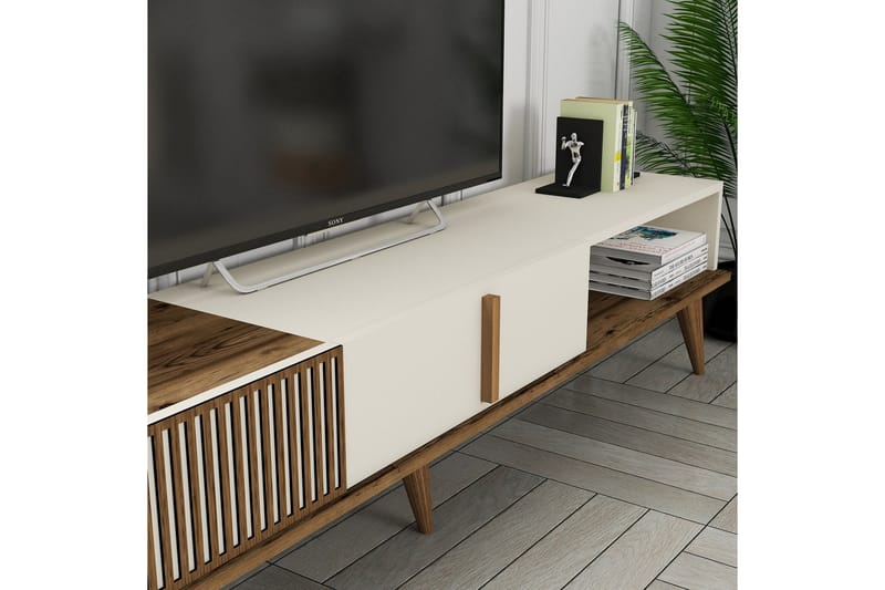 Lissione Tv-bänk 180 cm - Valnöt/Cream - Möbler - Tv möbel & mediamöbel - TV bänk & mediabänk