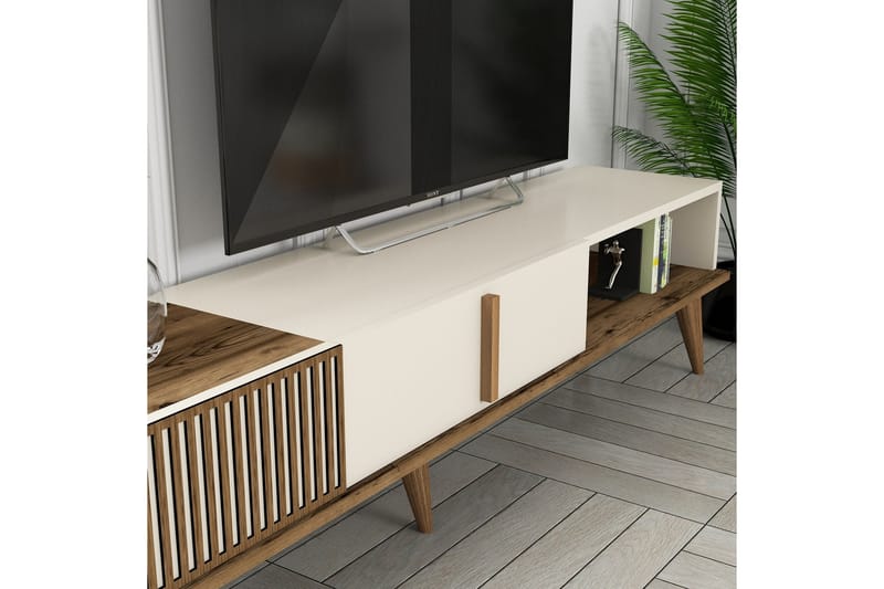 Lissione Tv-bänk 180 cm - Valnöt/Cream - Möbler - Tv möbel & mediamöbel - TV bänk & mediabänk