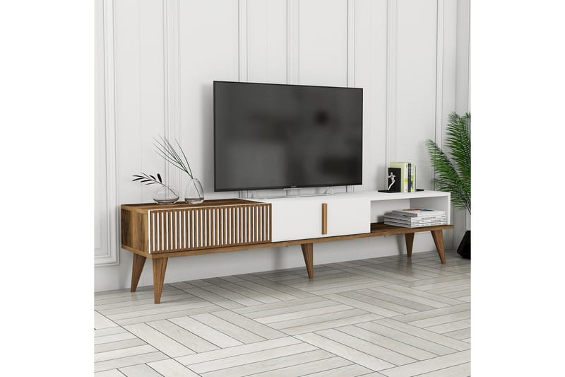 Lissione Tv-bänk 180 cm - Valnöt/Vit - Möbler - Tv möbel & mediamöbel - TV bänk & mediabänk