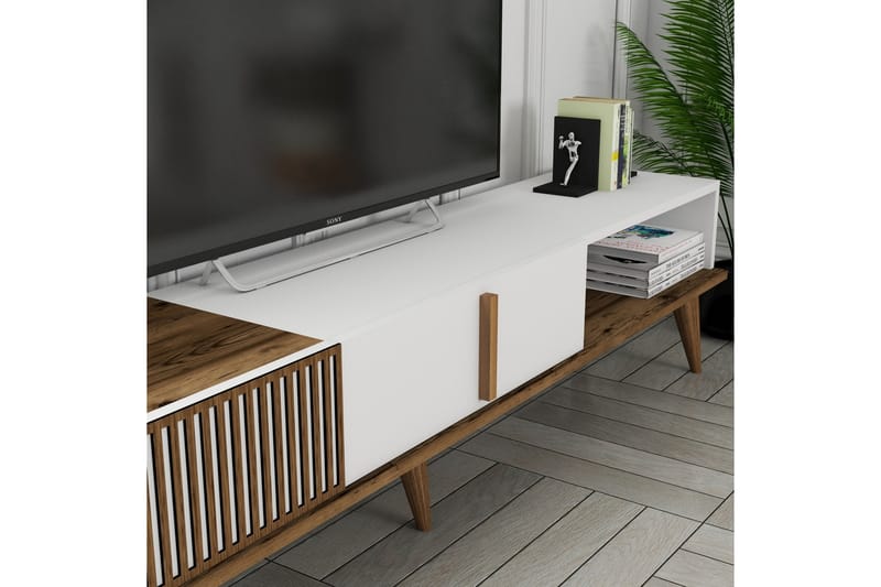 Lissione Tv-bänk 180 cm - Valnöt/Vit - Möbler - Tv möbel & mediamöbel - TV bänk & mediabänk