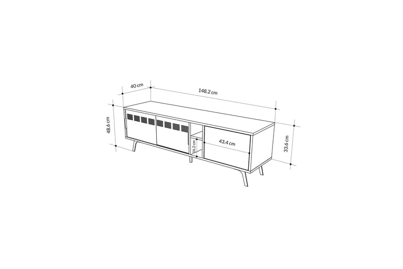 Lulia Tv-bänk 148,2 cm - Brun/Ek - Möbler - Tv möbel & mediamöbel - TV bänk & mediabänk