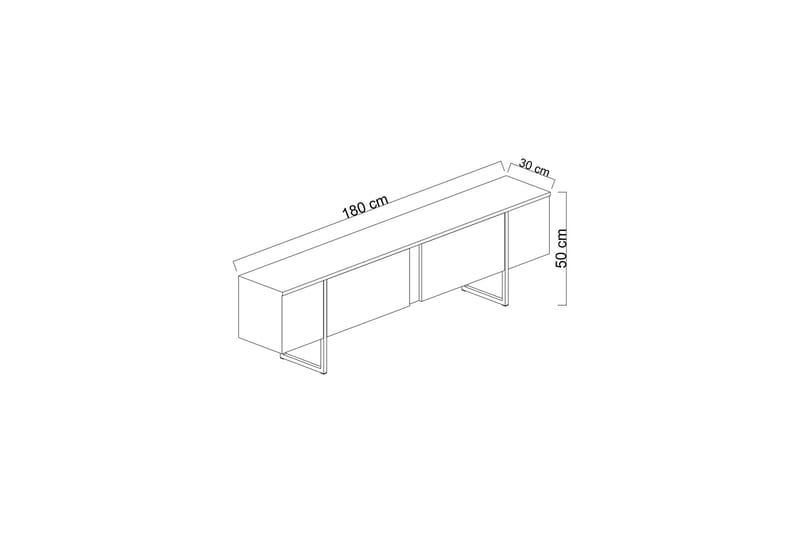 Luxe Tv-bänk 180 cm - Antracit/Silver - Möbler - Tv möbel & mediamöbel - TV bänk & mediabänk