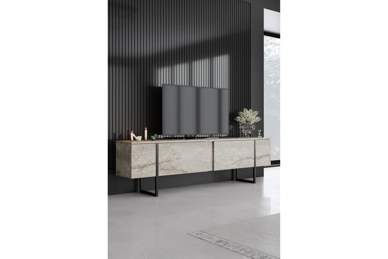 Luxe Tv-bänk 180 cm - Beige/Svart - Möbler - Tv möbel & mediamöbel - TV bänk & mediabänk