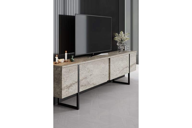 Luxe Tv-bänk 180 cm - Beige/Svart - Möbler - Tv möbel & mediamöbel - TV bänk & mediabänk