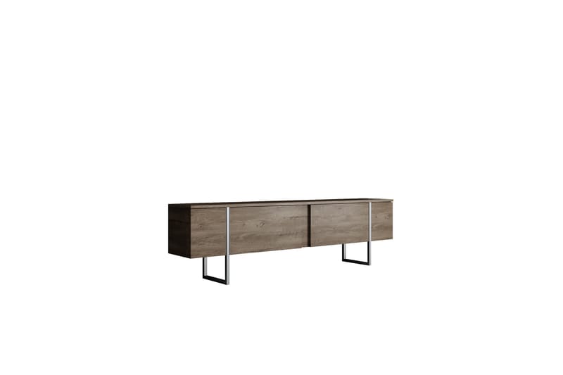 Luxe Tv-bänk 180 cm - Valnöt/Silver - Möbler - Tv möbel & mediamöbel - TV bänk & mediabänk