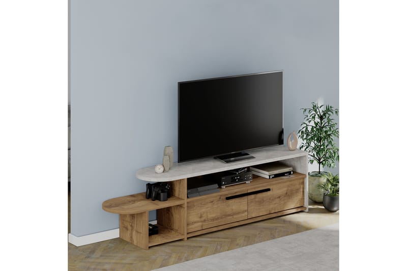 Lyra Tv-bänk 167x33 cm Blå/Brun - Hanah Home - Möbler - Tv möbel & mediamöbel - TV bänk & mediabänk