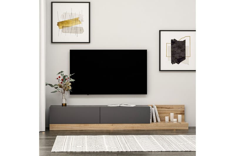 Majör Tv-bänk 180 cm - Antracit/Valnöt - Möbler - Tv möbel & mediamöbel - TV bänk & mediabänk