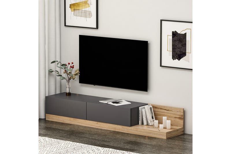 Majör Tv-bänk 180 cm - Antracit/Valnöt - Möbler - Tv möbel & mediamöbel - TV bänk & mediabänk