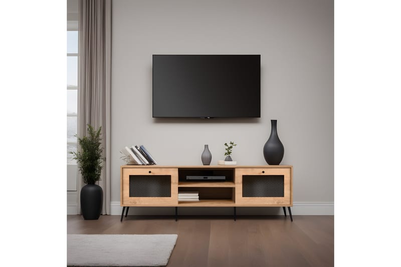 Mavran Tv-bänk 180 cm - Ek/Svart - Möbler - Tv möbel & mediamöbel - TV bänk & mediabänk