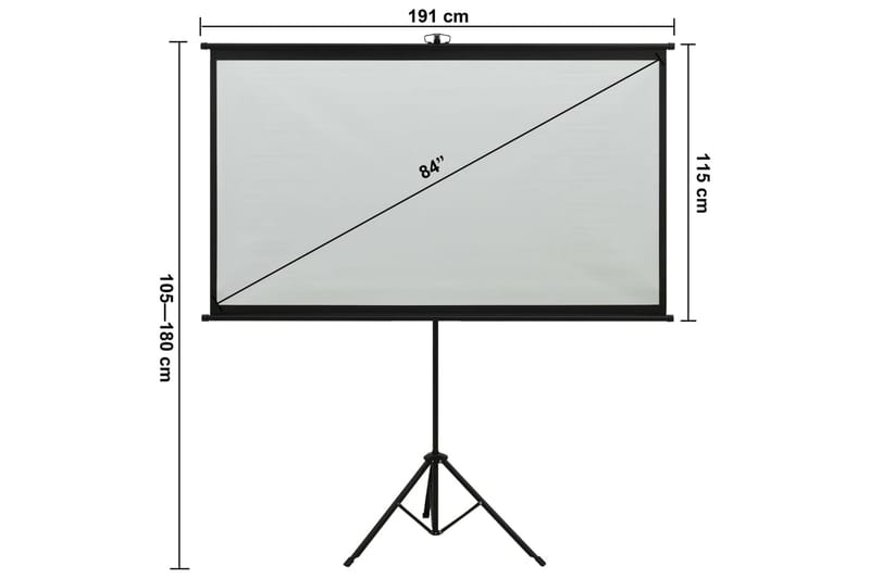 Projektorduk med stativ 84 16:9 - Vit - Möbler - Tv möbel & mediamöbel - Mediastativ & väggfäste - Projektorfäste