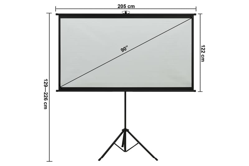 Projektorduk med stativ 90 16:9 - Vit - Möbler - Tv möbel & mediamöbel - Mediastativ & väggfäste - Projektorfäste