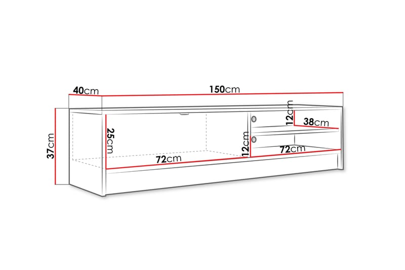 Munkedal Tv-bänk 150 cm - Vit - Möbler - Tv möbel & mediamöbel - TV bänk & mediabänk