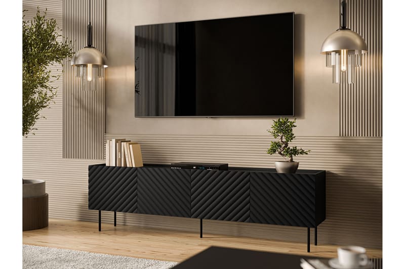 Munkedal Tv-bänk 200 cm - Svart - Möbler - Tv möbel & mediamöbel - TV bänk & mediabänk