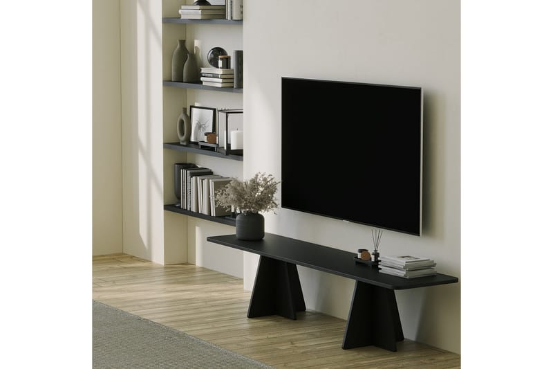 Munne Tv-bänk 180 cm - Svart - Möbler - Tv möbel & mediamöbel - TV bänk & mediabänk