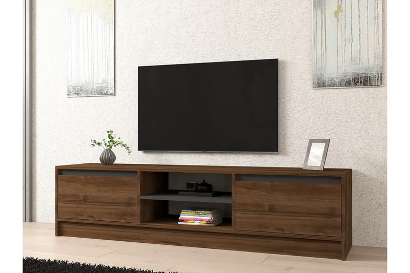 Olca Tv-bänk 180 cm - Valnöt/Antracit - Möbler - Tv möbel & mediamöbel - TV bänk & mediabänk