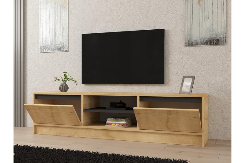 Pelen Tv-bänk 180 cm - Brun/Ek/Antracit - Möbler - Tv möbel & mediamöbel - TV bänk & mediabänk