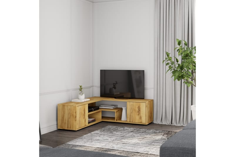 Pienk Tv-bänk 125 cm - Ek - Möbler - Tv möbel & mediamöbel - TV bänk & mediabänk