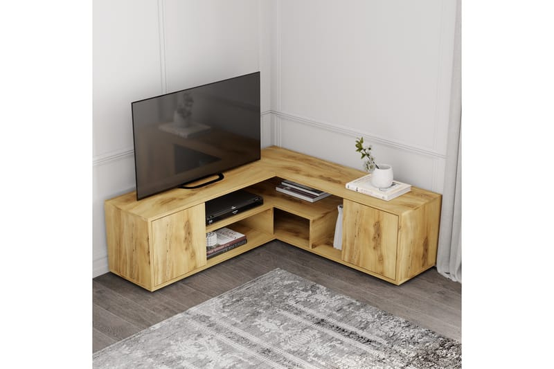 Pienk Tv-bänk 125 cm - Ek - Möbler - Tv möbel & mediamöbel - TV bänk & mediabänk