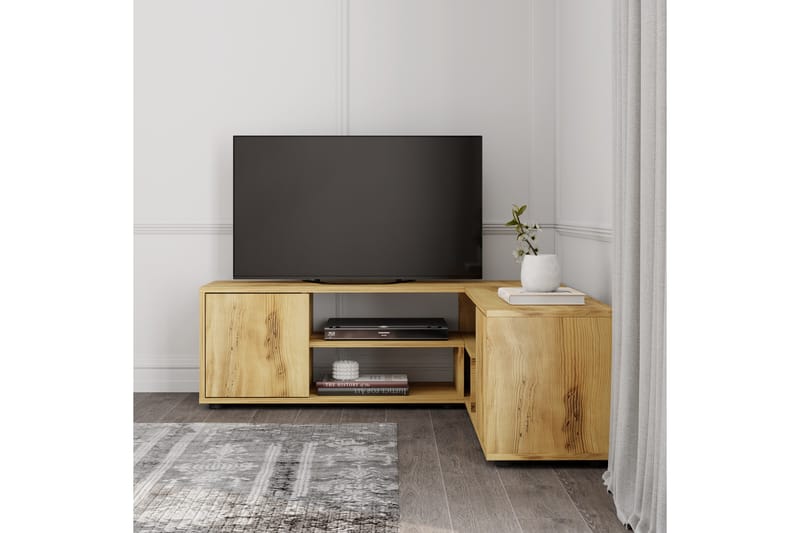 Pienk Tv-bänk 125 cm - Ek - Möbler - Tv m�öbel & mediamöbel - TV bänk & mediabänk