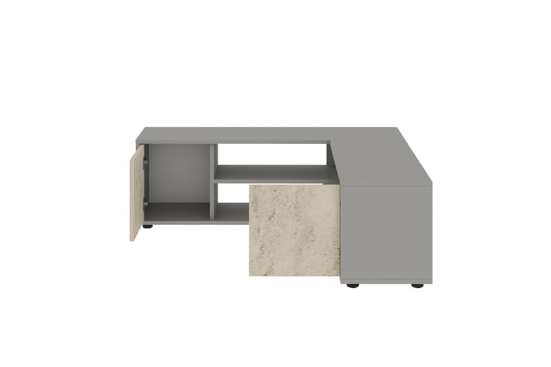 Pienk Tv-bänk 125 cm - Grå/Travertine - Möbler - Tv möbel & mediamöbel - TV bänk & mediabänk