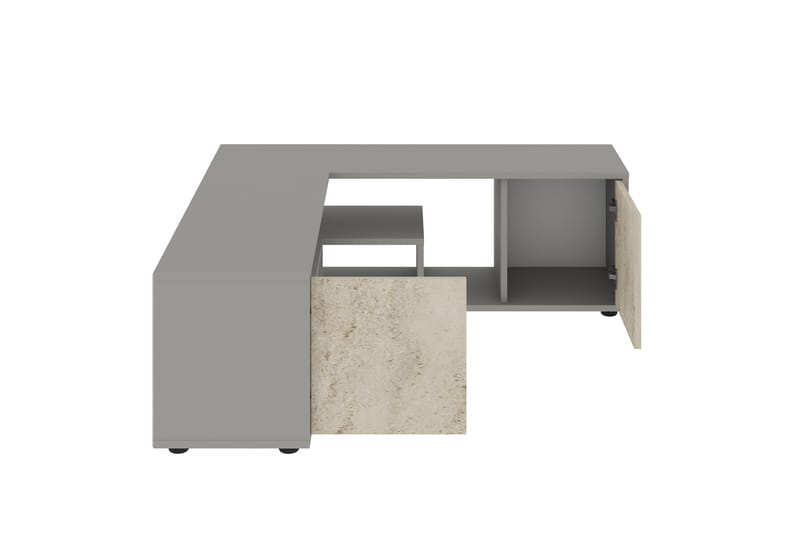 Pienk Tv-bänk 125 cm - Grå/Travertine - Möbler - Tv möbel & mediamöbel - TV bänk & mediabänk