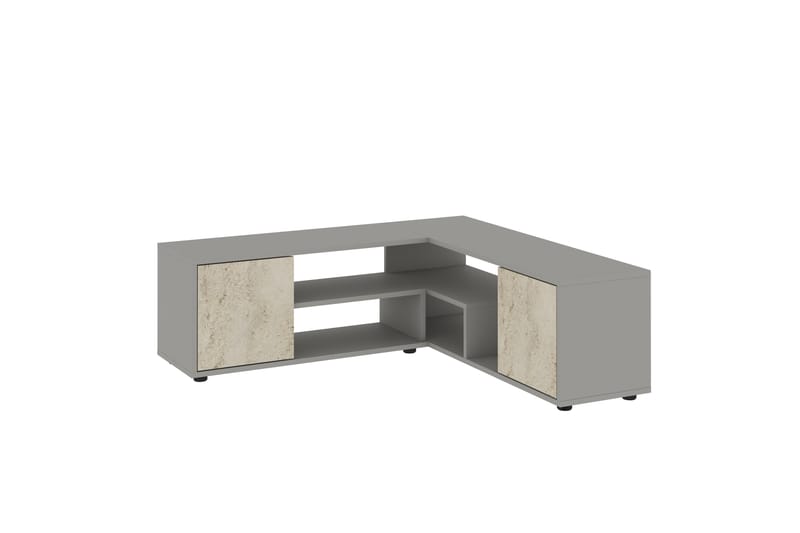 Pienk Tv-bänk 125 cm - Grå/Travertine - Möbler - Tv möbel & mediamöbel - TV bänk & mediabänk