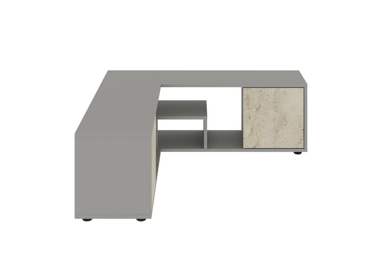 Pienk Tv-bänk 125 cm - Grå/Travertine - Möbler - Tv möbel & mediamöbel - TV bänk & mediabänk