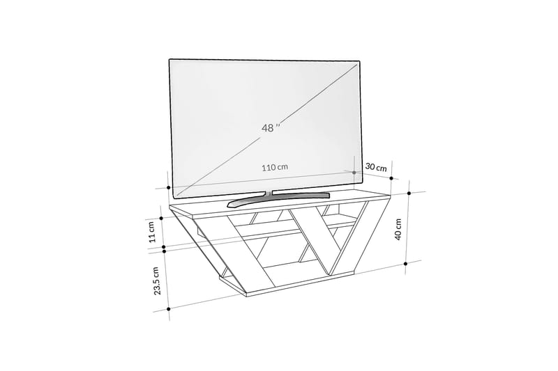 Pipralla Tv-bänk 110 cm - Vit marmor - Möbler - Tv möbel & mediamöbel - TV bänk & mediabänk