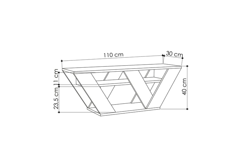 Pipralla Tv-bänk 110 cm - Vit marmor - Möbler - Tv möbel & mediamöbel - TV bänk & mediabänk