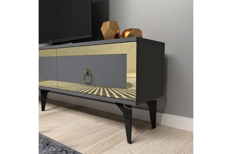 Ponny Tv-bänk 180 cm - Antracit/Guld - Möbler - Tv möbel & mediamöbel - TV bänk & mediabänk