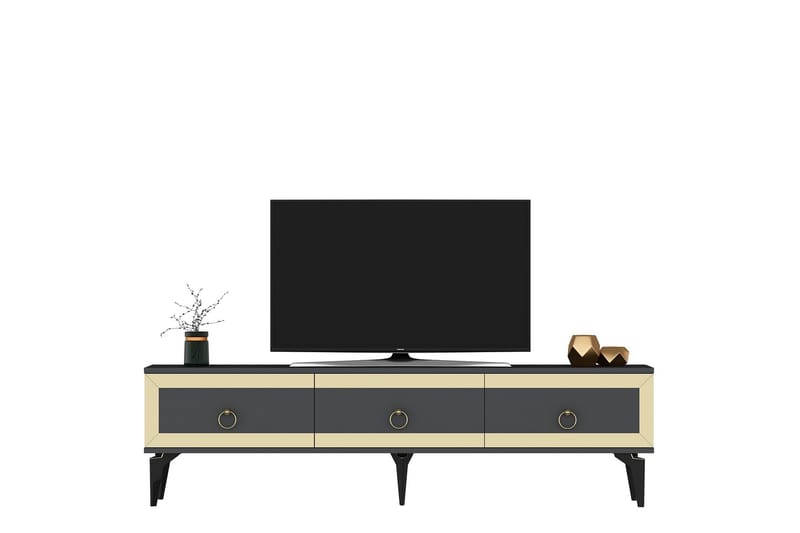 Ponny Tv-bänk 180 cm - Antracit/Guld - Möbler - Tv möbel & mediamöbel - TV bänk & mediabänk