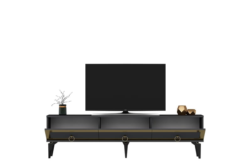 Ponny Tv-bänk 180 cm - Antracit/Guld - Möbler - Tv möbel & mediamöbel - TV bänk & mediabänk