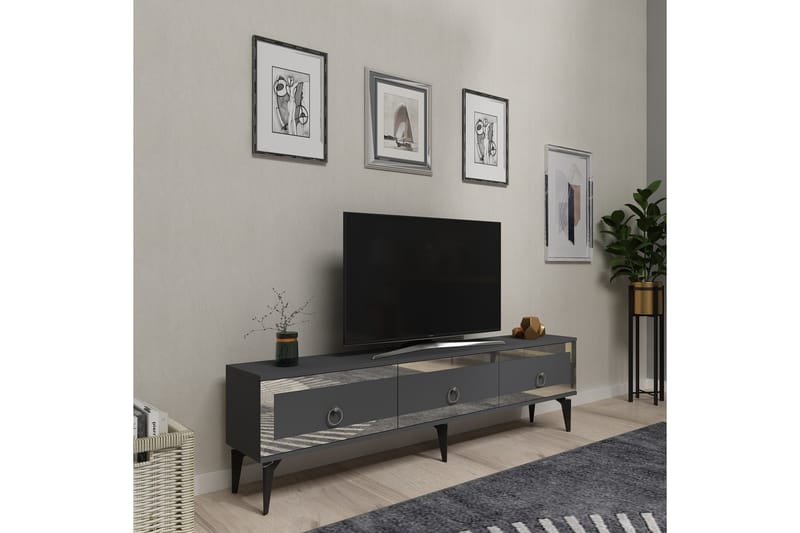 Ponny Tv-bänk 180 cm - Antracit/Silver - Möbler - Tv möbel & mediamöbel - TV bänk & mediabänk