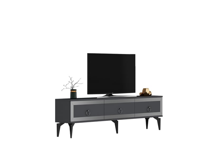 Ponny Tv-bänk 180 cm - Antracit/Silver - Möbler - Tv möbel & mediamöbel - TV bänk & mediabänk