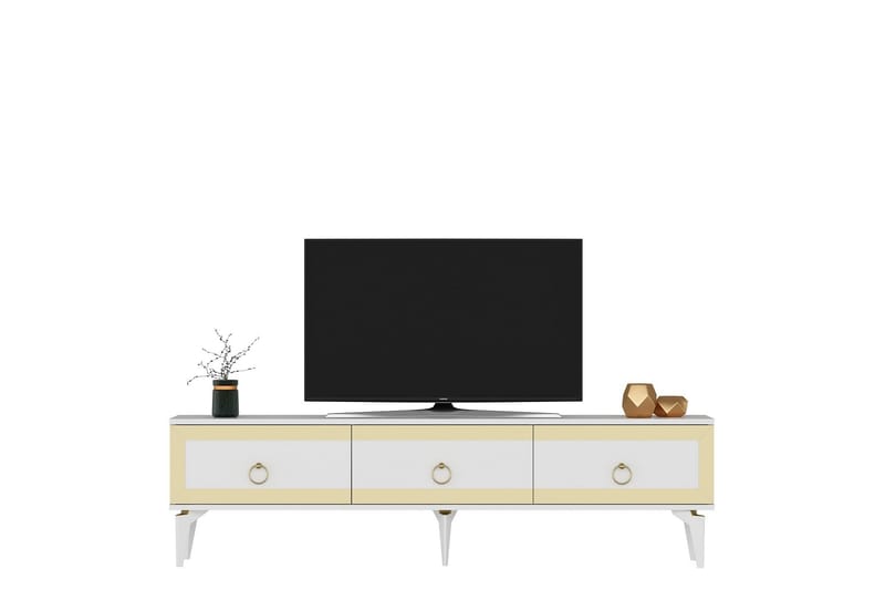 Ponny Tv-bänk 180 cm - Vit/Guld - Möbler - Tv möbel & mediamöbel - TV bänk & mediabänk