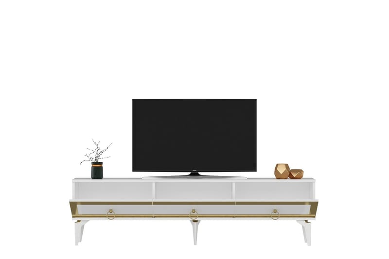 Ponny Tv-bänk 180 cm - Vit/Guld - Möbler - Tv möbel & mediamöbel - TV bänk & mediabänk