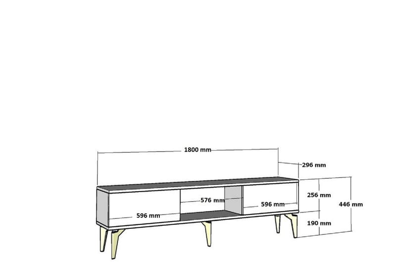 Ritim Tv-bänk 180 cm - Antracit/Guld - Möbler - Tv möbel & mediamöbel - TV bänk & mediabänk