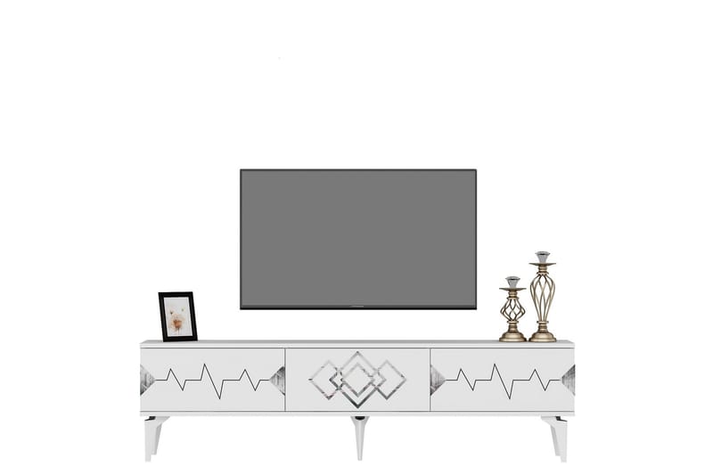 Ritim Tv-bänk 180 cm - Vit/Silver - Möbler - Tv möbel & mediamöbel - TV bänk & mediabänk