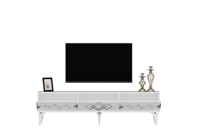 Ritim Tv-bänk 180 cm - Vit/Silver - Möbler - Tv möbel & mediamöbel - TV bänk & mediabänk