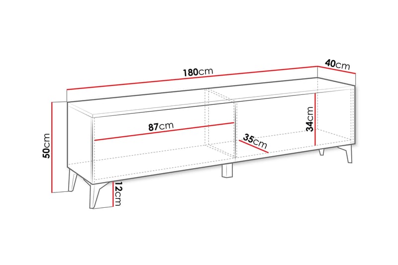 Royston Tv-bänk 180 cm - Vit - Möbler - Tv möbel & mediamöbel - TV bänk & mediabänk