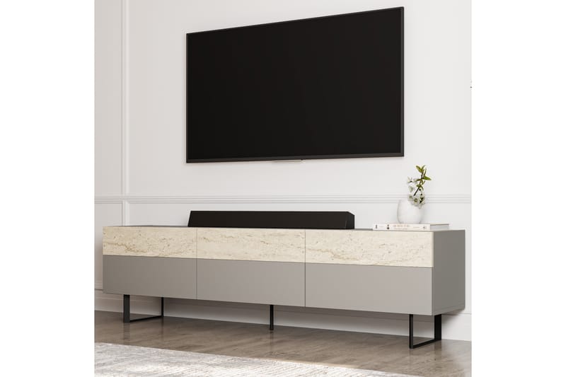 Sign Tv-bänk 180 cm - Grå/Travertine - Möbler - Tv möbel & mediamöbel - TV bänk & mediabänk