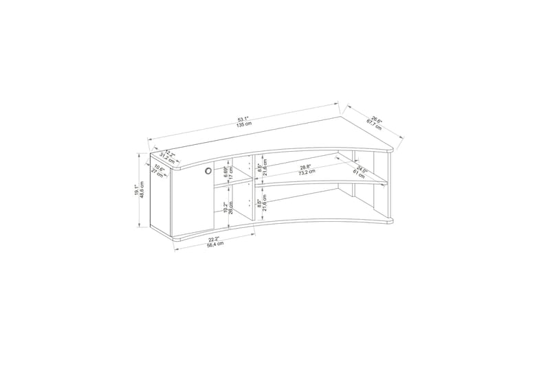 Termera Tv-bänk 135 cm - Brun/Antracit - Möbler - Tv möbel & mediamöbel - TV bänk & mediabänk