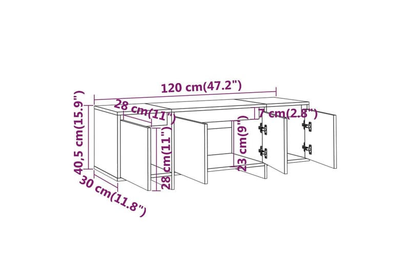 Tv-bänk brun ek 120x30x40,5 cm spånskiva - Brun - Möbler - Tv möbel & mediamöbel - TV bänk & mediabänk