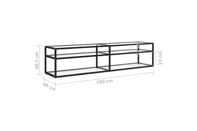 TV-bänk genomskinlig 180x40x40,5 cm härdat glas - Transparent - Möbler - Tv möbel & mediamöbel - TV bänk & mediabänk