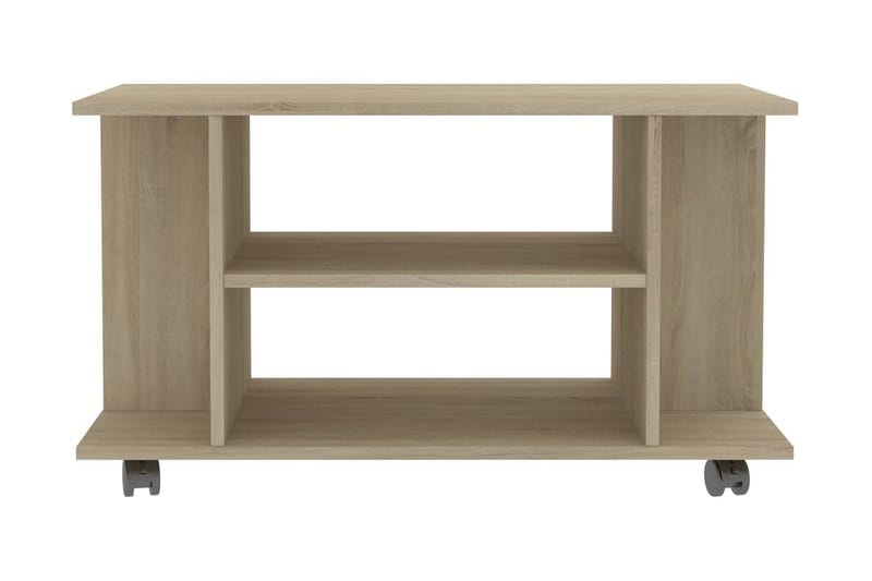 TV-bänk med hjul sonoma ek 80x40x40 cm spånskiva - Brun - TV bänk & mediabänk