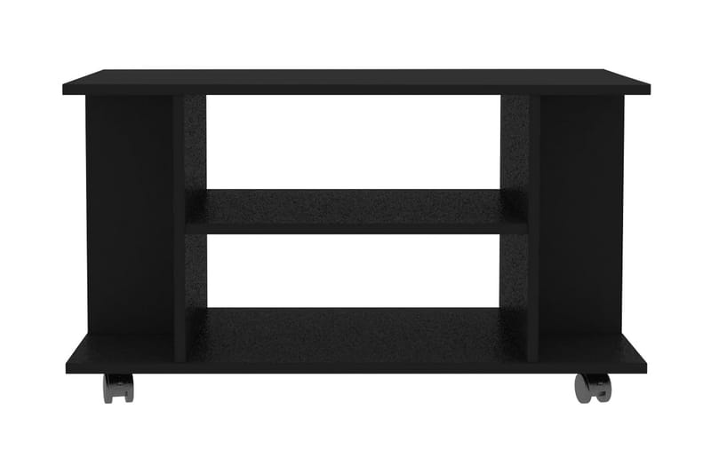 TV-bänk med hjul svart 80x40x40 cm spånskiva - Svart - TV bänk & mediabänk