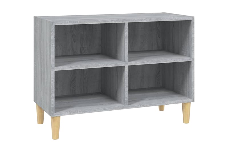 TV-bänk med massiva ben grå sonoma-ek 69,5x30x50 cm - Grå - Möbler - Tv möbel & mediamöbel - TV bänk & mediabänk