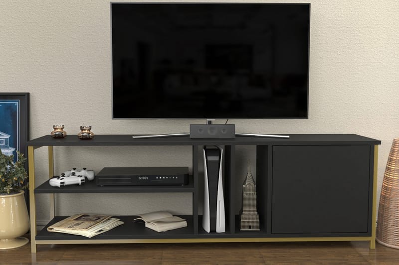 Andifli Tv-bänk 140x50,8 cm - Guld - TV bänk & mediabänk