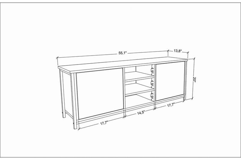 Andifli Tv-bänk 140x50,8 cm - Guld - TV bänk & mediabänk