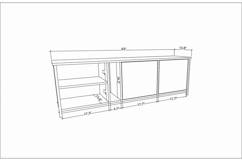 Andifli Tv-bänk 160x50,8 cm - Vit - TV bänk & mediabänk